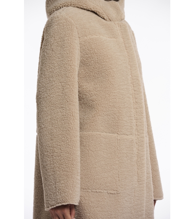 Rino en Pelle Reversible hooded coat 10866 oat