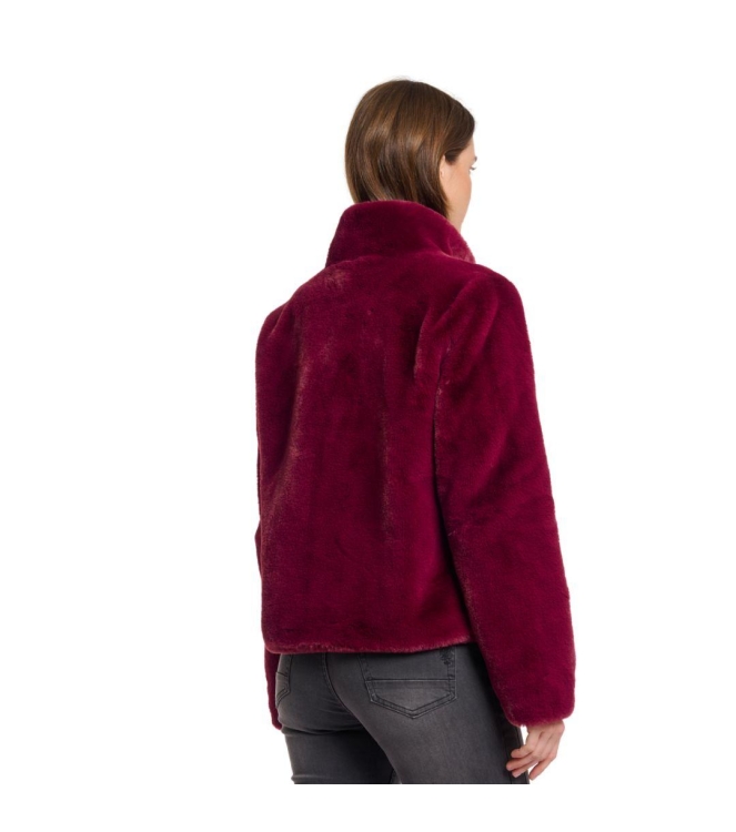 Rino en Pelle Single breasted fake fur jacket 10881 sugar plum