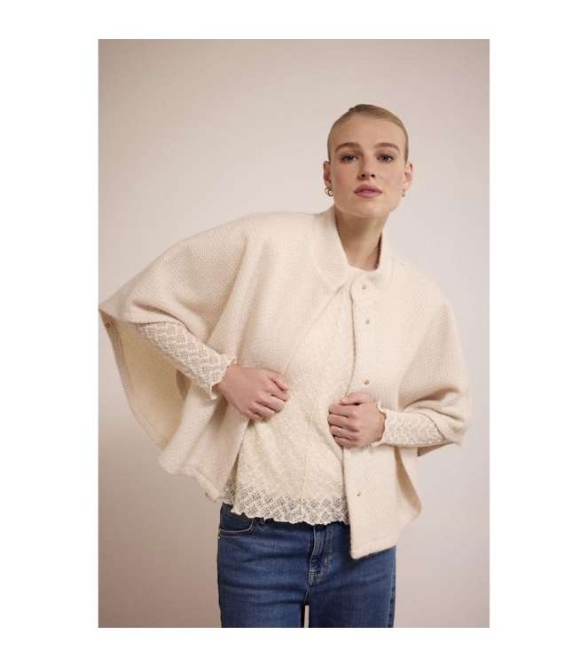 Tramontana Fancy Knitted Cape 006801 Stone melange