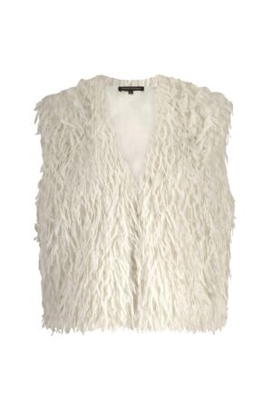 Tramontana Faux Fur Feather Vest 1100 Off white