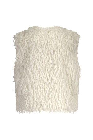 Tramontana Faux Fur Feather Vest 1100 Off white
