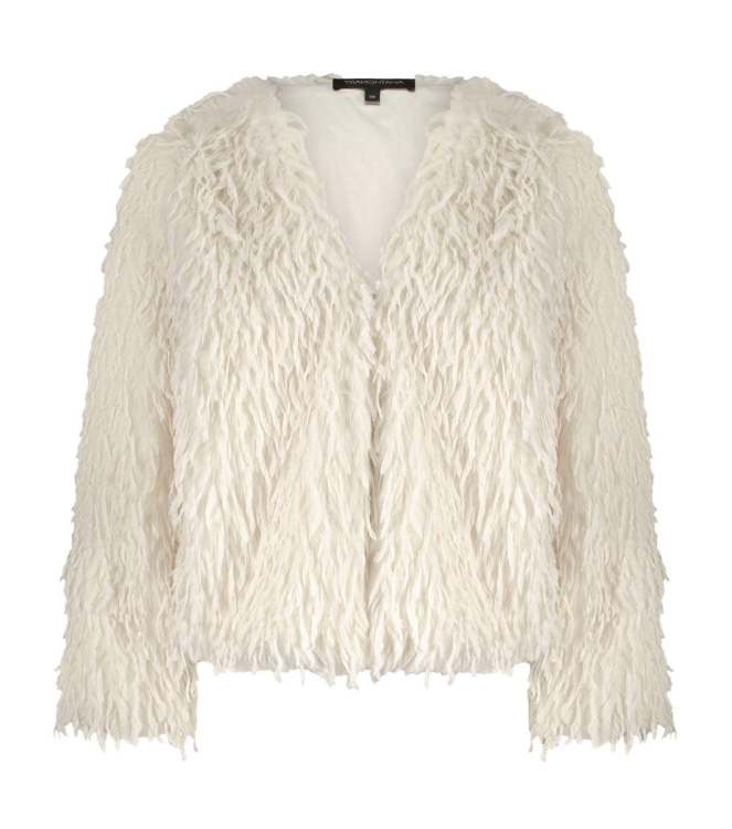 Tramontana Faux Fur Feather Jacket 1100 Off white