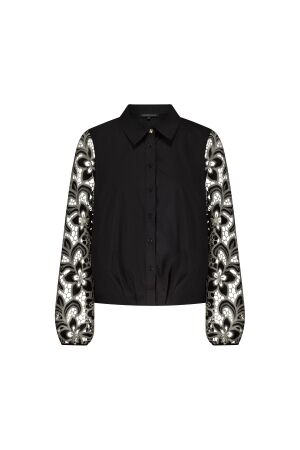 Tramontana Embroidered Sleeve Blouse 009000 Black