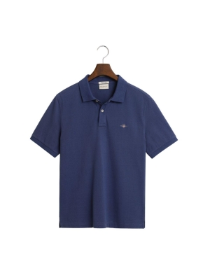 Gant Regular Fit Shield Piqué Polo Shirt 401 dusty navy