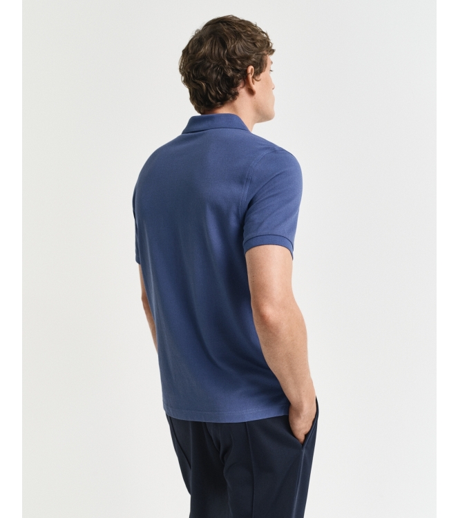 Gant Regular Fit Shield Piqué Polo Shirt 401 dusty navy