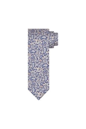 Profuomo TIE SILK PRINT LIGHT BLUE M1 Light blue