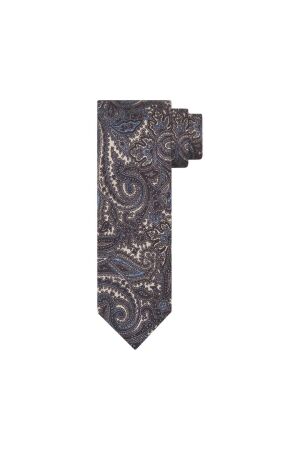 Profuomo TIE SILK PRINT GREY Cgrey