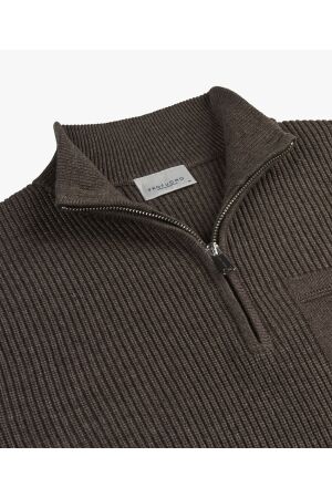 Profuomo PULLOVER HALF ZIP BROWN Hbrown