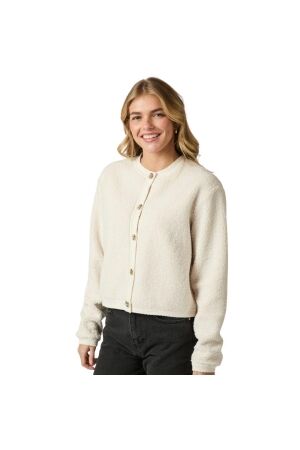 Neo Noir Limo fluffy knit cardigan 122 Creme