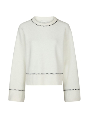Neo Noir Roeme knit stitch blouse 121 Offwhite