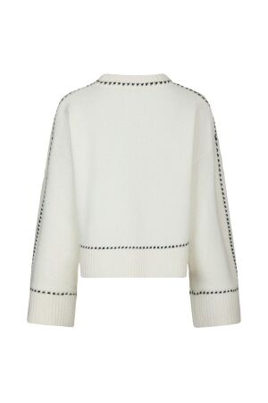 Neo Noir Roeme knit stitch blouse 121 Offwhite