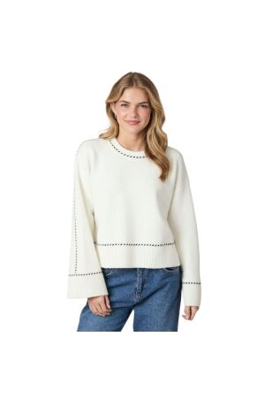 Neo Noir Roeme knit stitch blouse 121 Offwhite
