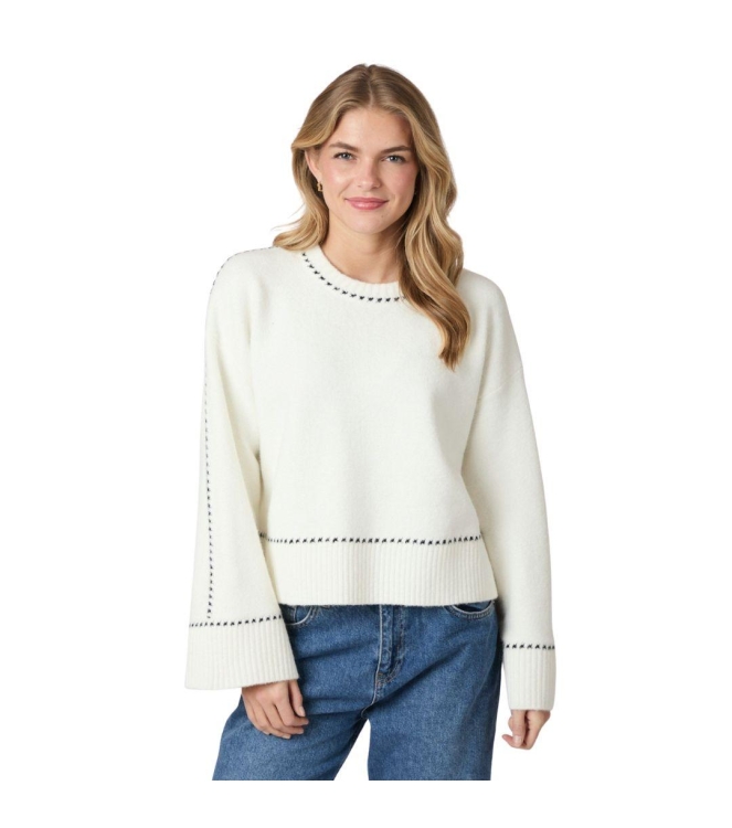 Neo Noir Roeme knit stitch blouse 121 Offwhite