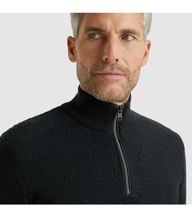Vanguard Half zip collar cotton mouline 5073 Sky captain