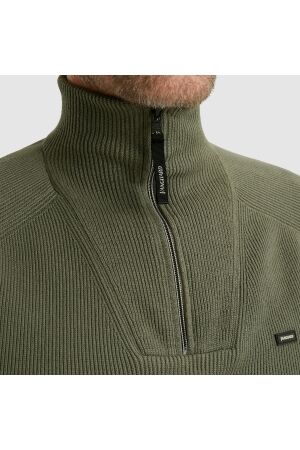 Vanguard Half zip collar cotton structure 6497 Tea leaf