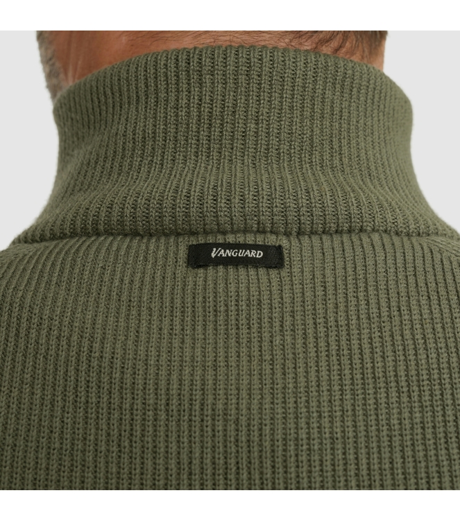 Vanguard Half zip collar cotton structure 6497 Tea leaf