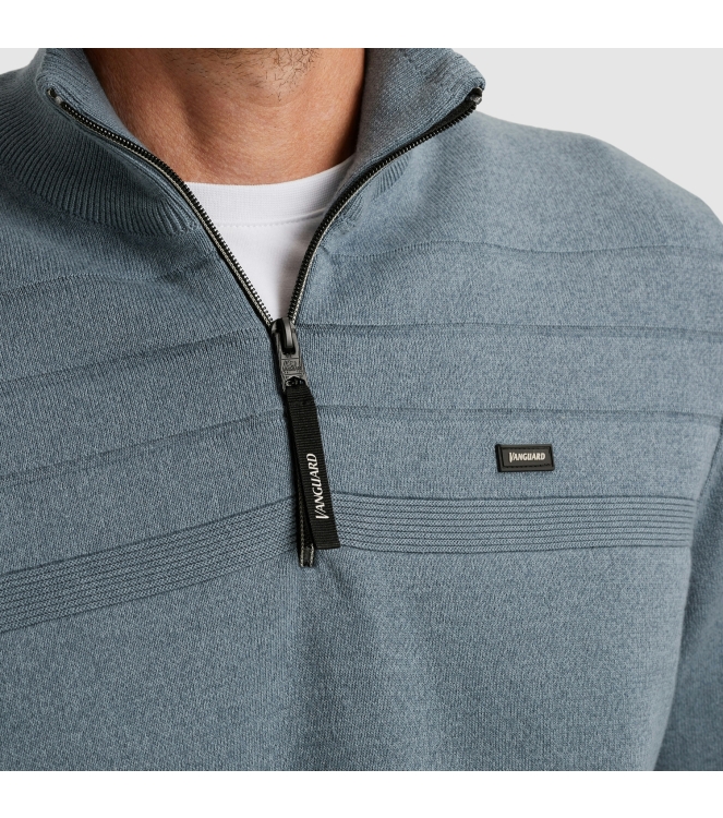 Vanguard Half zip collar cotton bonded moul 5409 Windward blue