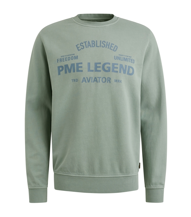 PME Legend Crewneck terry garment dyed 5226 Silver blue