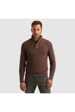 PME Legend Half zip collar cotton knit 8203 Marron
