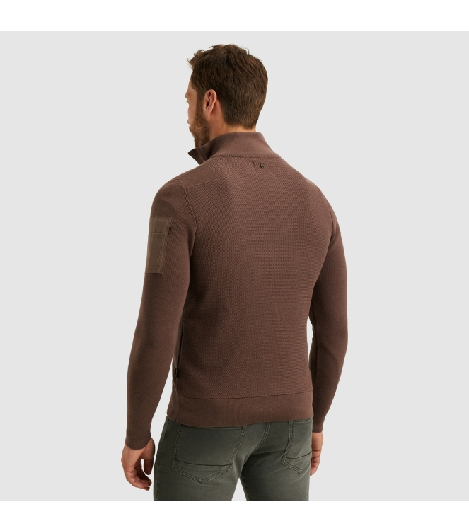 PME Legend Half zip collar cotton knit 8203 Marron