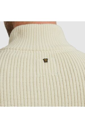 PME Legend Half zip collar cotton mix yarn 7013 Bone white