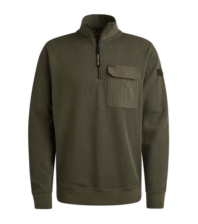 PME Legend Half zip collar knit look jersey 8039 Beluga