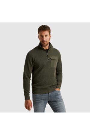 PME Legend Half zip collar knit look jersey 8039 Beluga