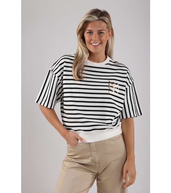 NUKUS Lotte Pullover Stripe 219 offwhite/navy