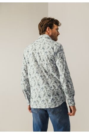 State of Art Shirt LS Print Popli 3857 Olijfgroen