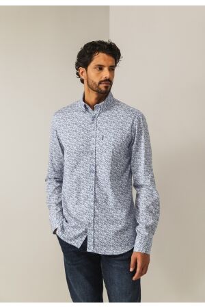 State of Art Shirt LS Print - Pop 5711 Kobalt