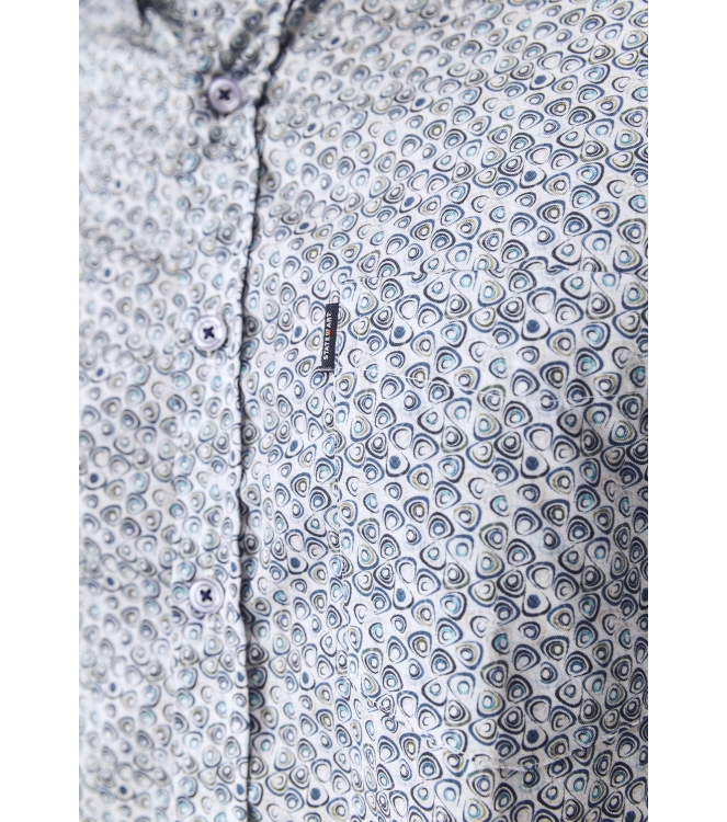 State of Art Shirt LS Print - Pop 5711 Kobalt