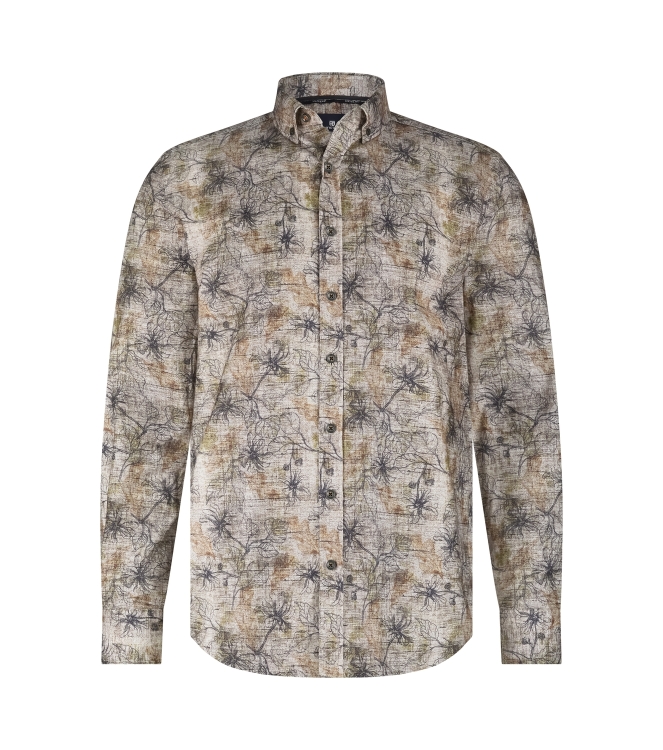 State of Art Shirt LS Print Fine 8898 Bruin