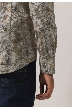 State of Art Shirt LS Print Fine 8898 Bruin
