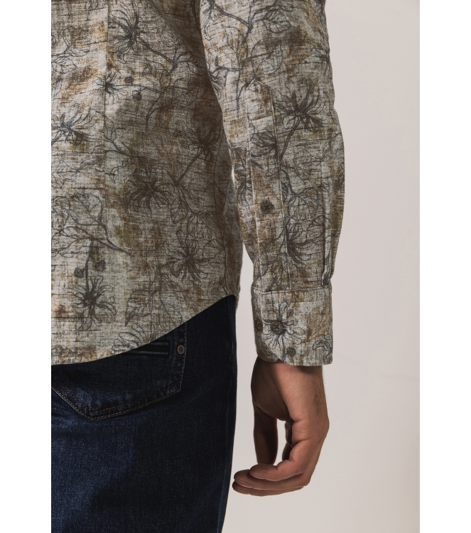 State of Art Shirt LS Print Fine 8898 Bruin