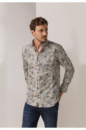 State of Art Shirt LS Print Fine 8898 Bruin