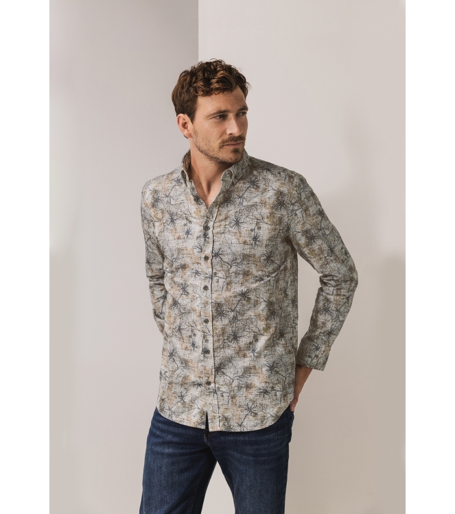 State of Art Shirt LS Print Fine 8898 Bruin