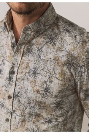 State of Art Shirt LS Print Fine 8898 Bruin