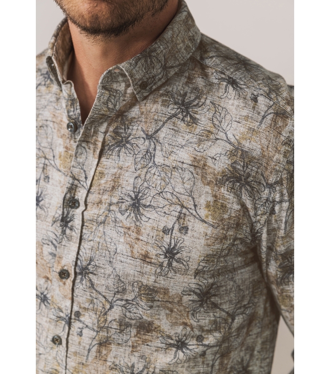 State of Art Shirt LS Print Fine 8898 Bruin