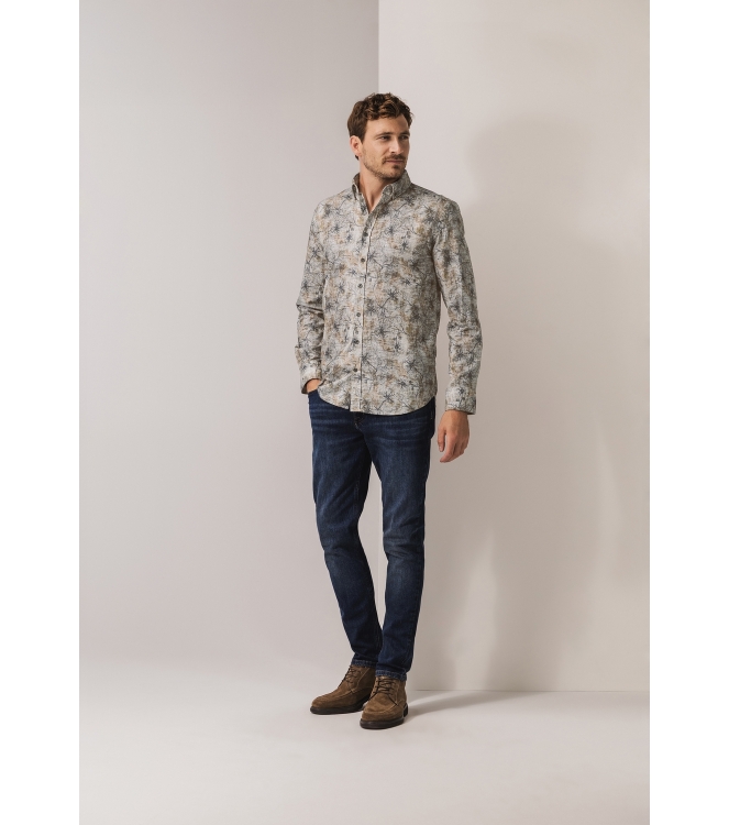 State of Art Shirt LS Print Fine 8898 Bruin