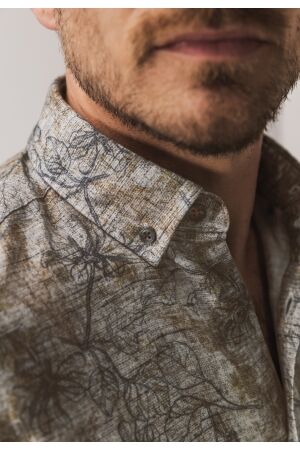 State of Art Shirt LS Print Fine 8898 Bruin