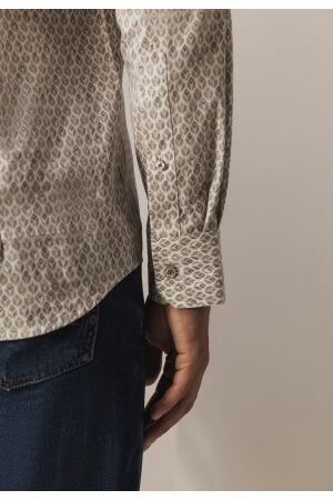 State of Art Shirt LS Print Popli 8411  Cognac