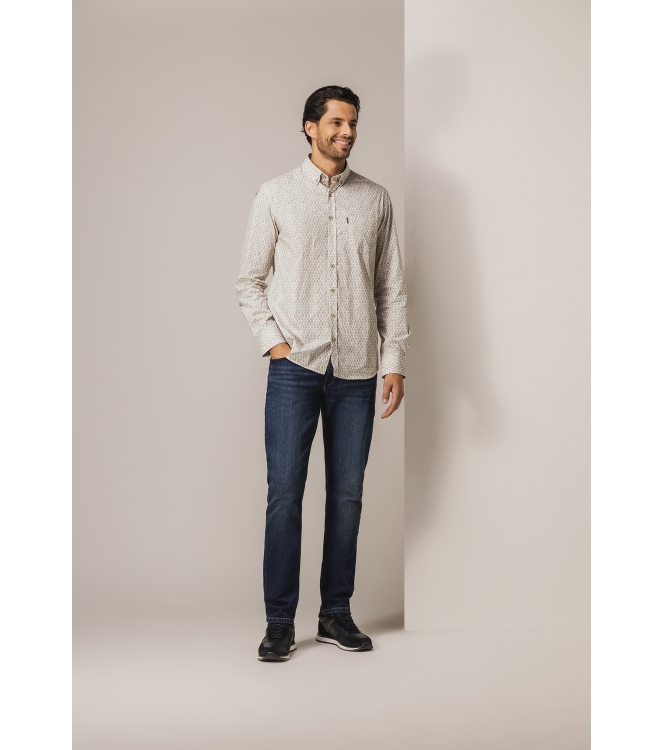 State of Art Shirt LS Print Popli 8411  Cognac