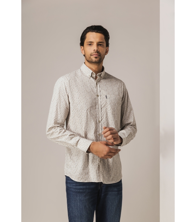 State of Art Shirt LS Print Popli 8411  Cognac