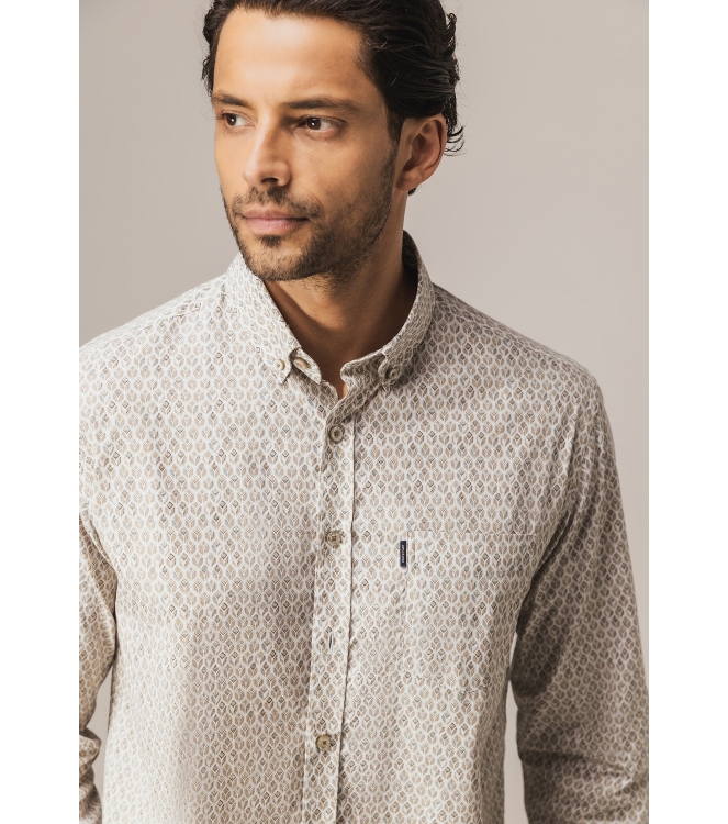 State of Art Shirt LS Print Popli 8411  Cognac