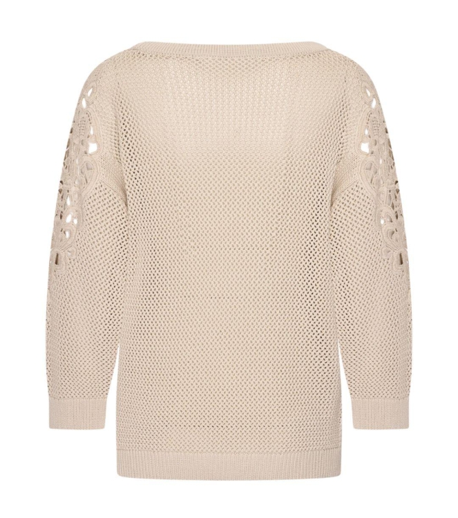 Expresso Pullover with lace inserts EX260 Pebble