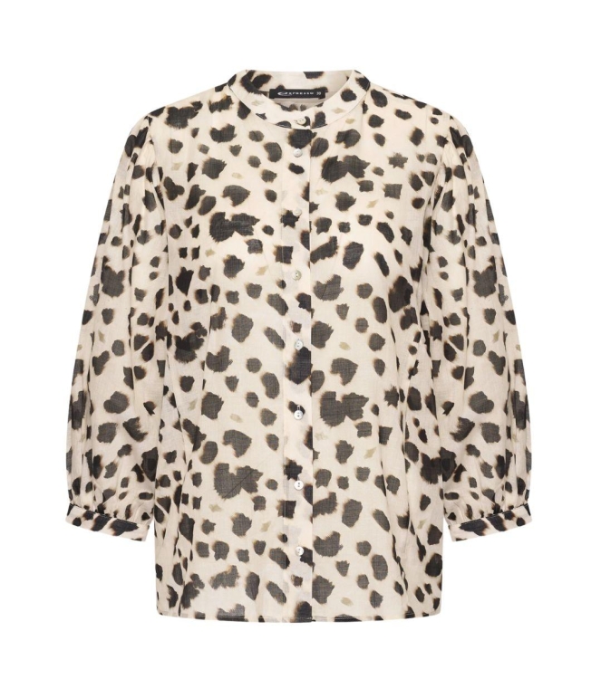 Expresso leopard print blouse EX203 Pearl