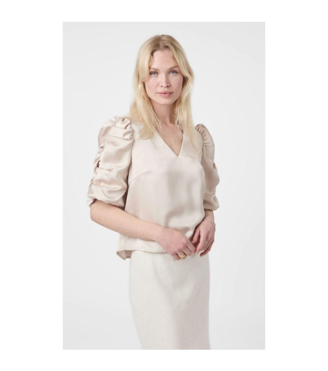 Neo Noir Elba heavy sateen blouse 720 Champagne