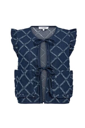 Co Couture MilanCC denim frill vest 555 Dark denim