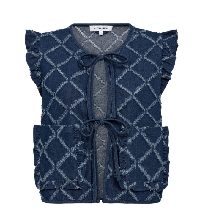 Co Couture MilanCC denim frill vest 555 Dark denim