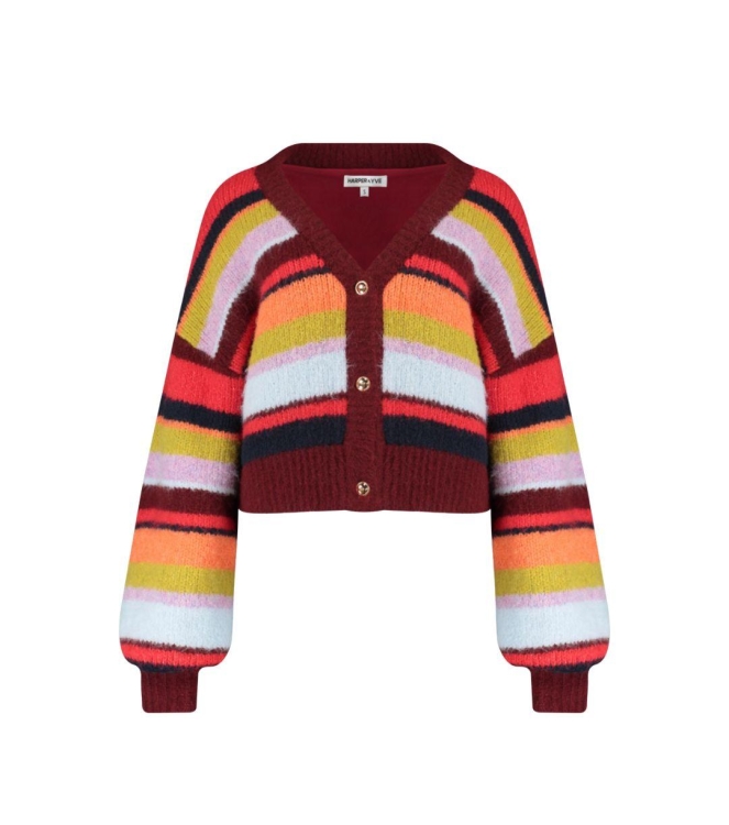 Harper and Yve NOOR-CA 1255 stripe multi racing red